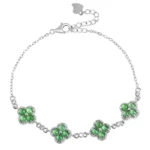 Jadeite four-leaf clover bracelets