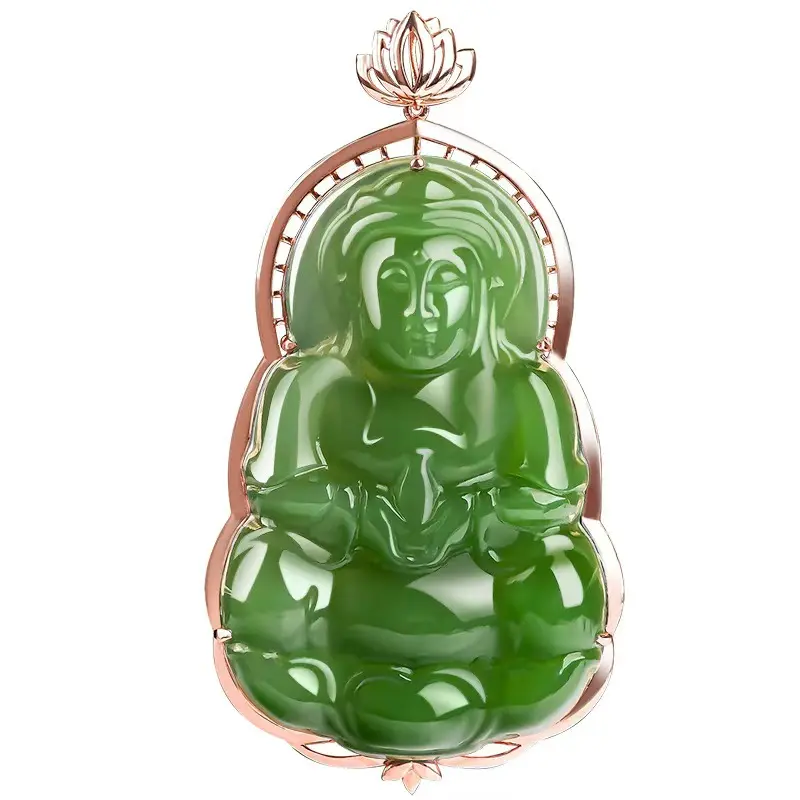 Hetian jade guanyin meditate