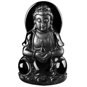 Ink jadeite guanyin meditate