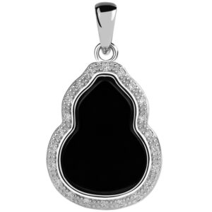 Ink-jade calabash pendant