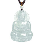 Snow-jade guanyin-statue pendant