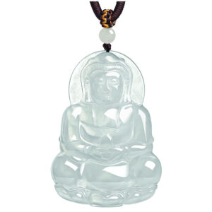 Snow-jade guanyin-statue pendant