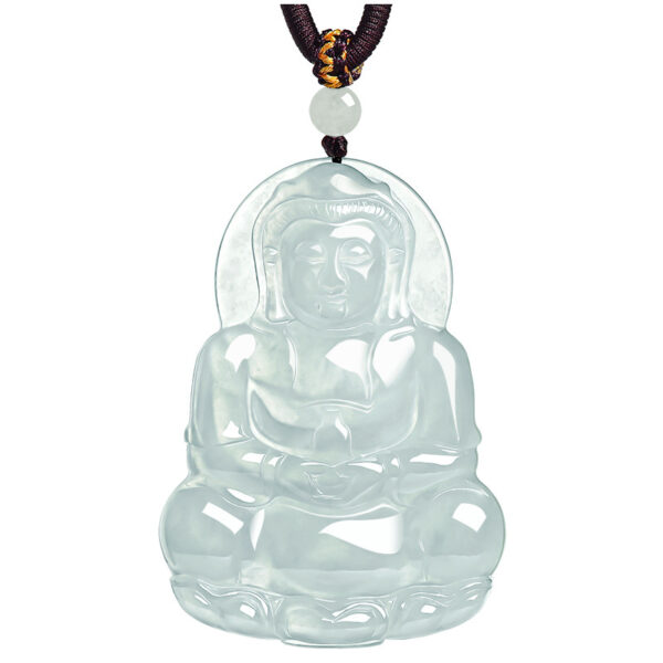 Snow-jade guanyin-statue pendant