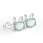 Jade mini rabbit earring