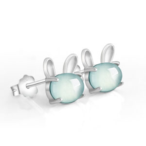 Jade mini rabbit earring