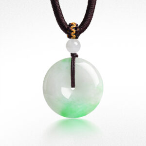 Green cloud-jade peace pendant