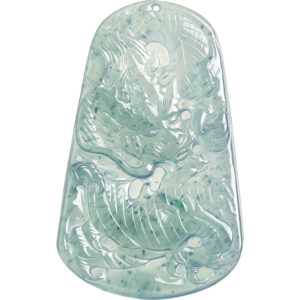 Snow-jade Chinese-dragon pendant